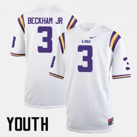 #3 Odell Beckham Jr Alumni Football Game Tigers Youth White Jersey 156311-662 #3 Odell Beckham Jr Alumni Football Game Tigers Youth White Jersey 156311-662