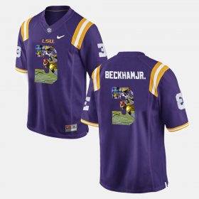 #3 Odell Beckham Jr Player Pictorial Louisiana State Tigers Men Purple Jersey 746953-520 #3 Odell Beckham Jr Player Pictorial Louisiana State Tigers Men Purple Jersey 746953-520