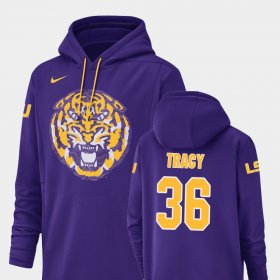 #36 Cole Tracy Champ Drive LSU Football Performance Mens Purple Hoodie 303790-992 #36 Cole Tracy Champ Drive LSU Football Performance Mens Purple Hoodie 303790-992