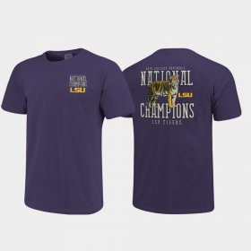 2019 National Champions LSU Mascot Drawing Comfort Color Men Purple T-Shirt 543252-418 2019 National Champions LSU Mascot Drawing Comfort Color Men Purple T-Shirt 543252-418